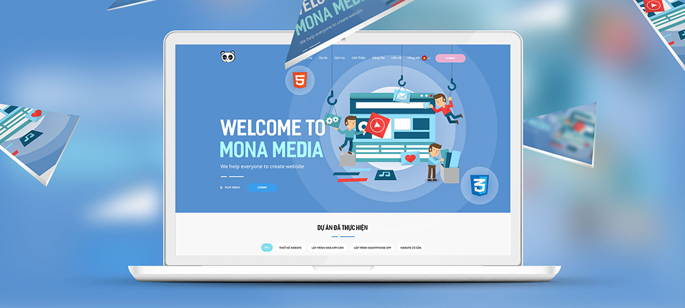 Dịch vụ thiết kế website bán sắt thép Mona Media