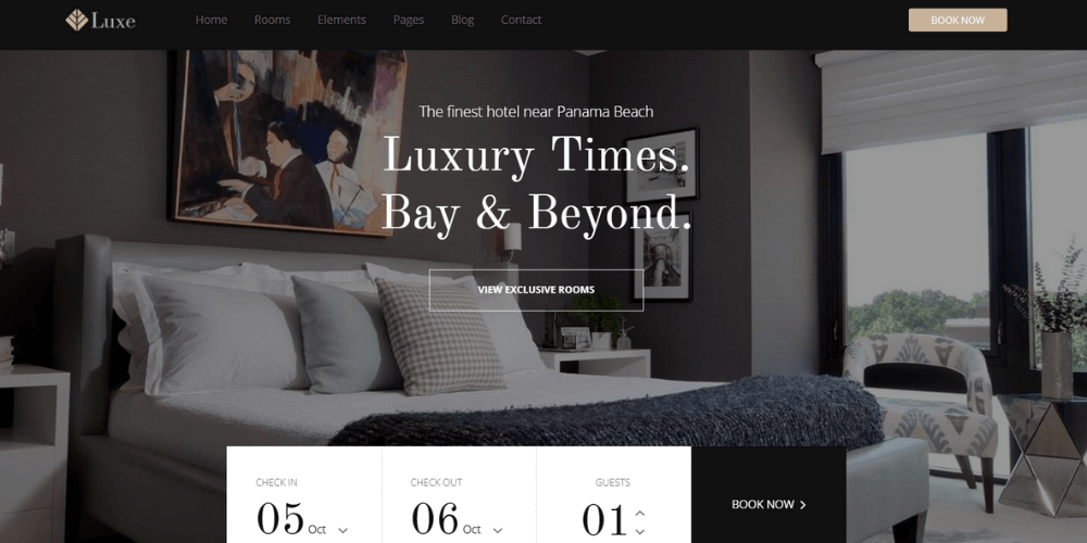 theme wordpress khách sạn luxe