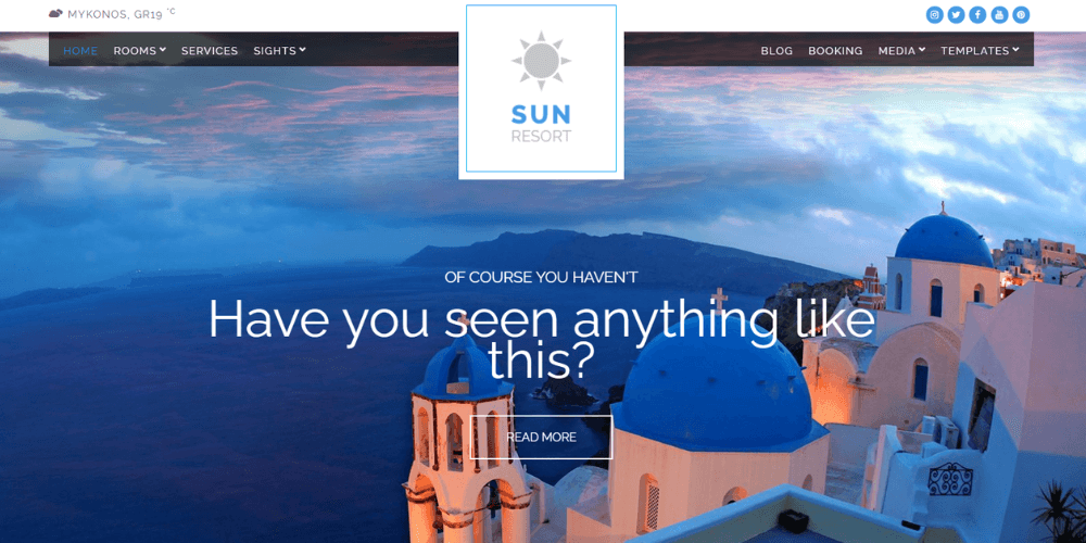 theme wordpress du lịch sun resort