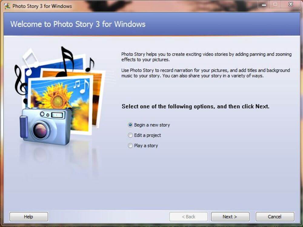 Microsoft Photo Story phần mềm ghép nhạc vào video hàng đầu thế giới