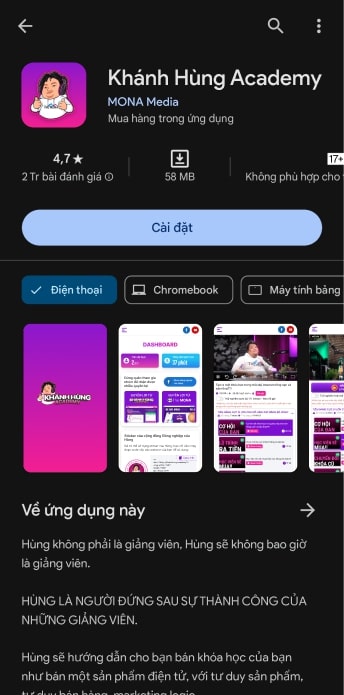 Thiết kế website bán khoá học