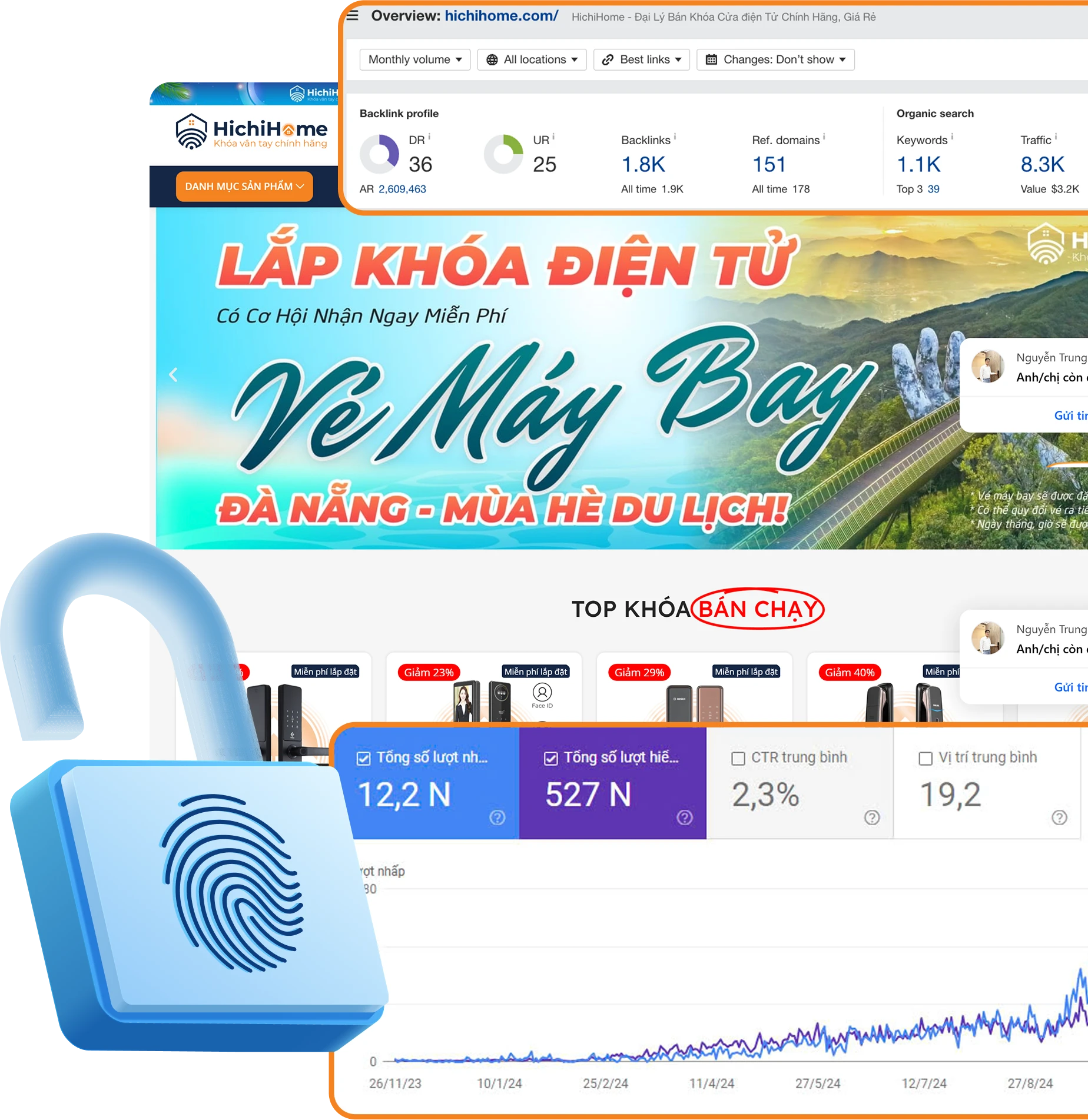 Case study SEO HichiHome ngành khóa điện tử đạt 12,2 nghìn lượt hiển thị