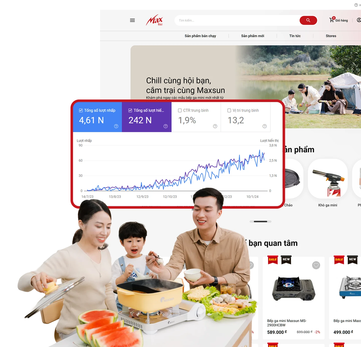 Case study SEO Maxsun ngành đồ gia dụng đạt 4,61 nghìn lượt hiển thị