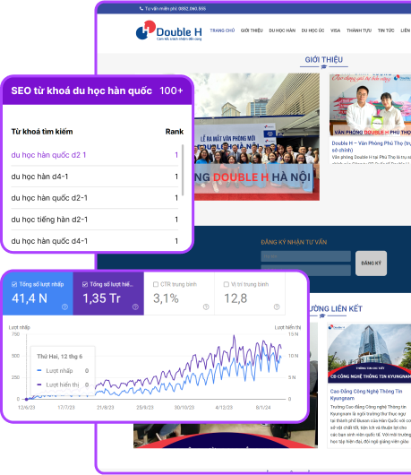 Case study SEO ngành du học Hàn và Úc đạt 95 phần trăm độ phủ thương hiệu