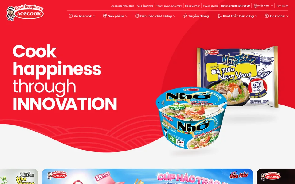 Giao diện website Acecook Việt Nam