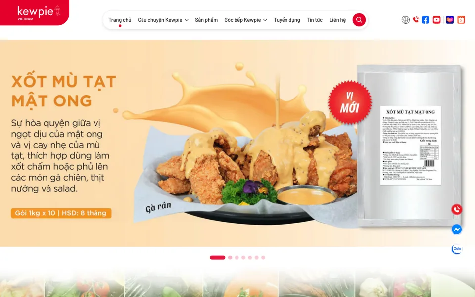 Giao diện website Kewpie Việt Nam