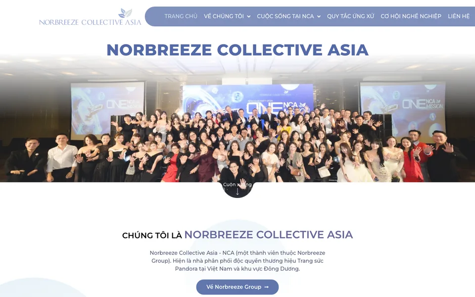 Giao diện website Norbreeze Collective Asia
