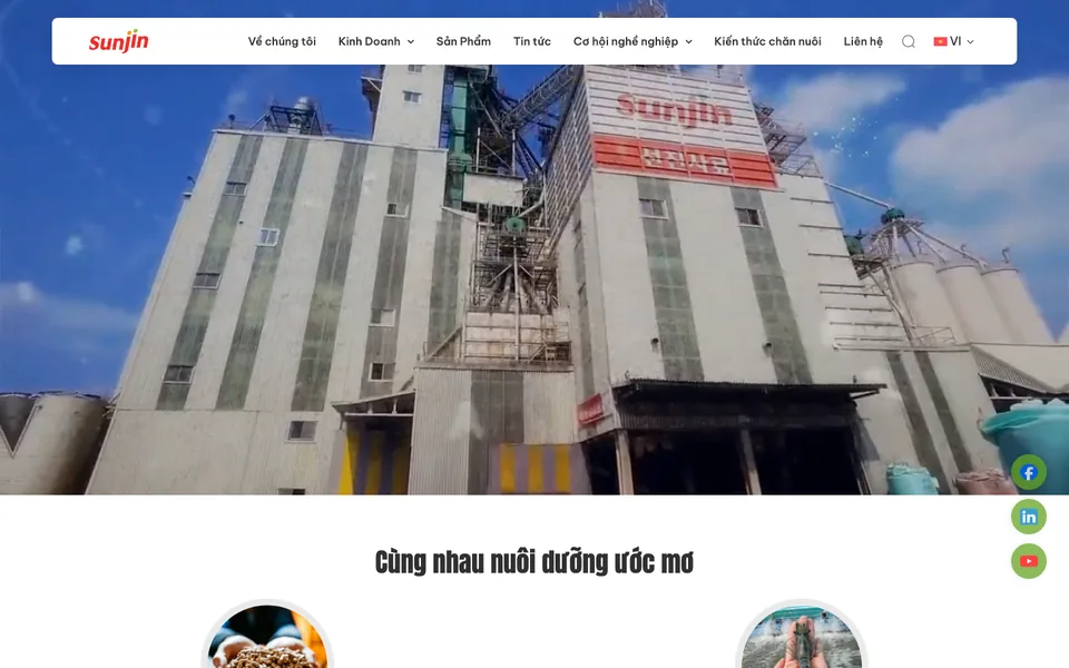 Giao diện website Sunjin