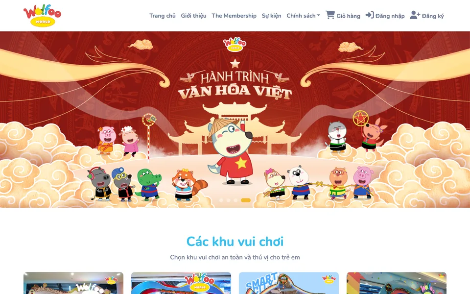 Giao diện website Wolfoo World