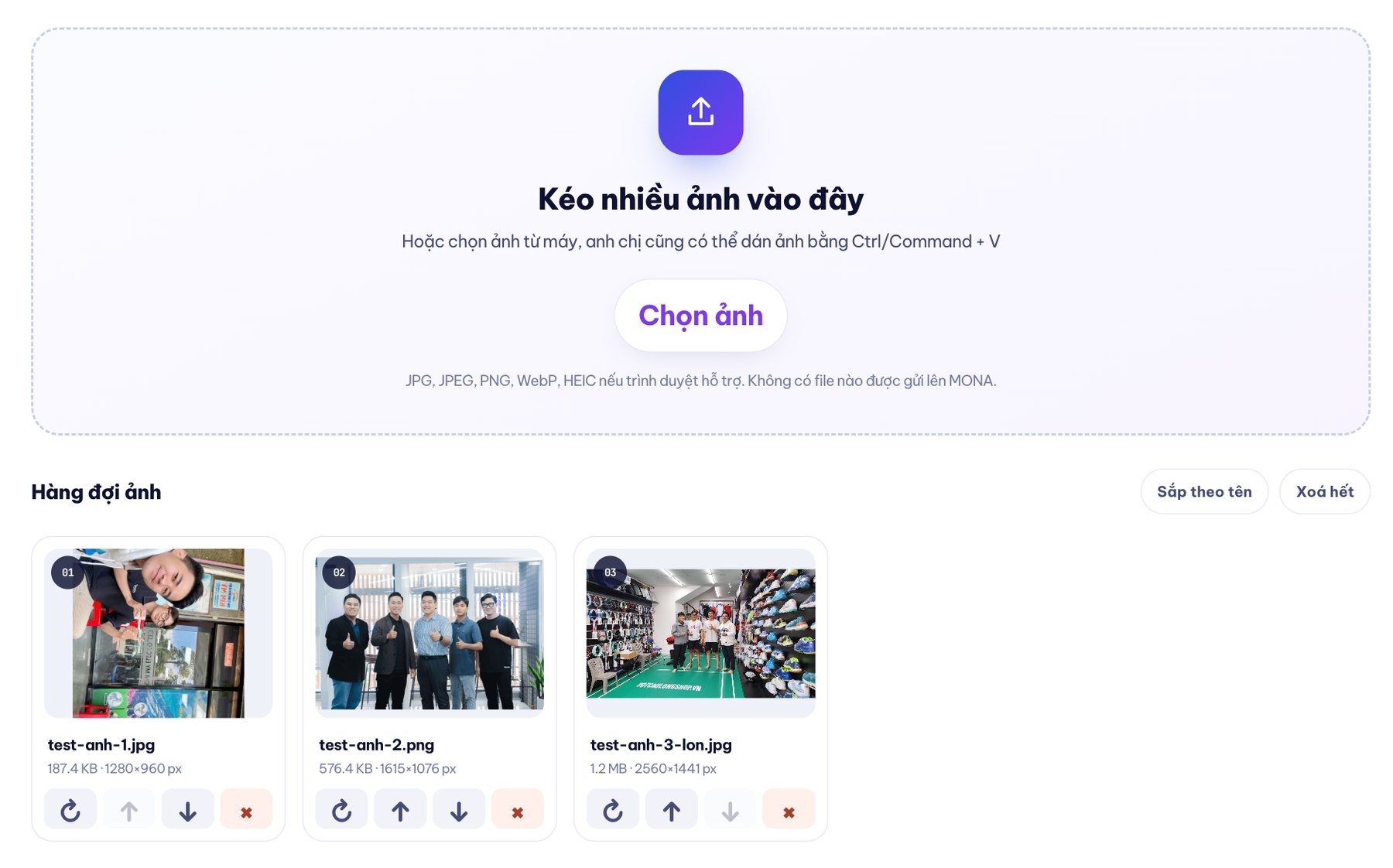 Chọn nhiều ảnh để ghép PDF
