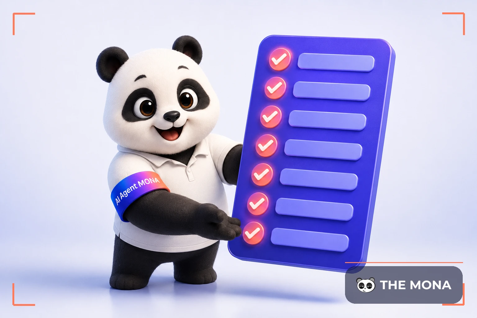 Gấu MONA đưa bản checklist bảy câu hỏi cho khách hàng xem trước khi ký hợp đồng AI