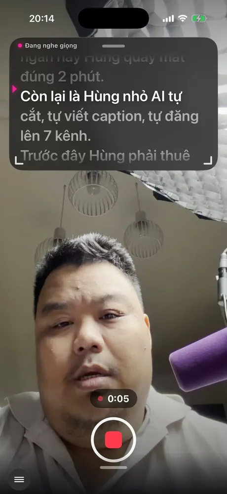 Màn Quay có chữ nhắc trong app KHA AI 2027