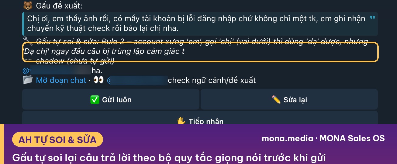 Account Helper tự soi và sửa giọng