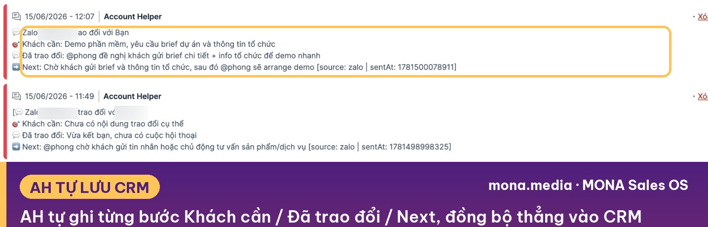 AH tự ghi quá trình trao đổi