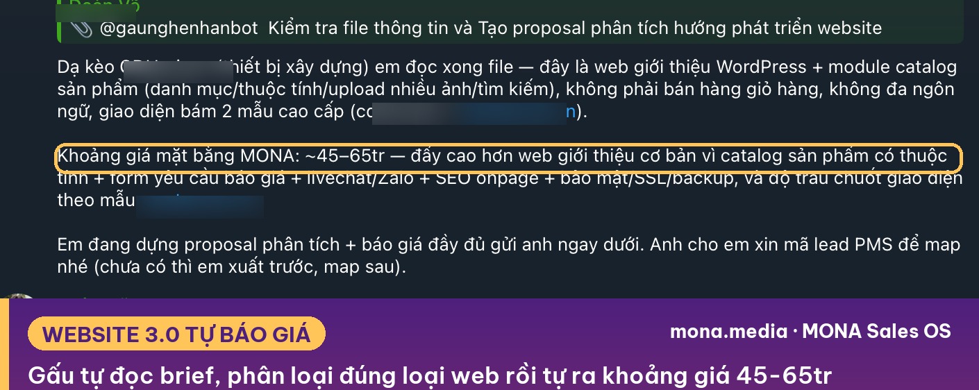 Tự phân tích và báo giá