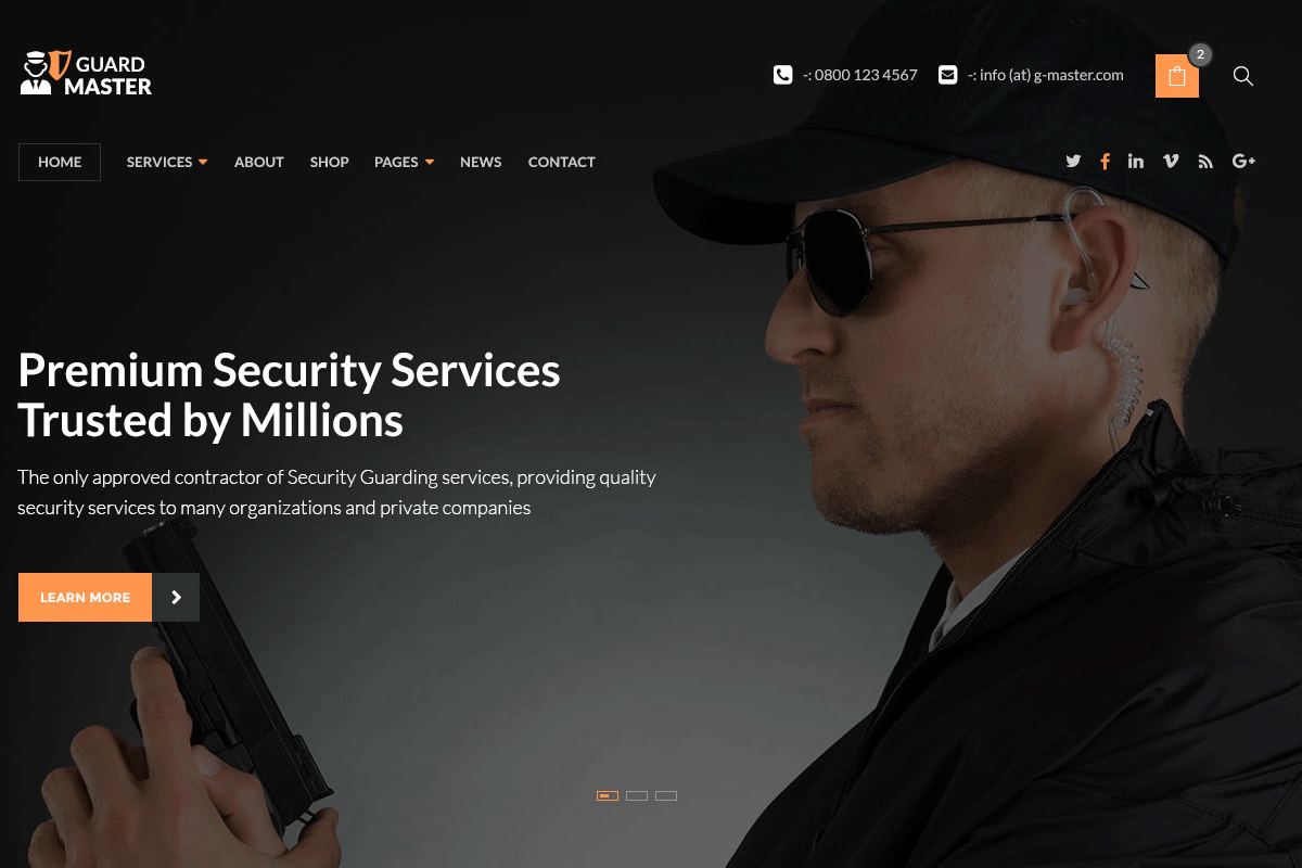 thiết kế website dịch vụ bảo vệ