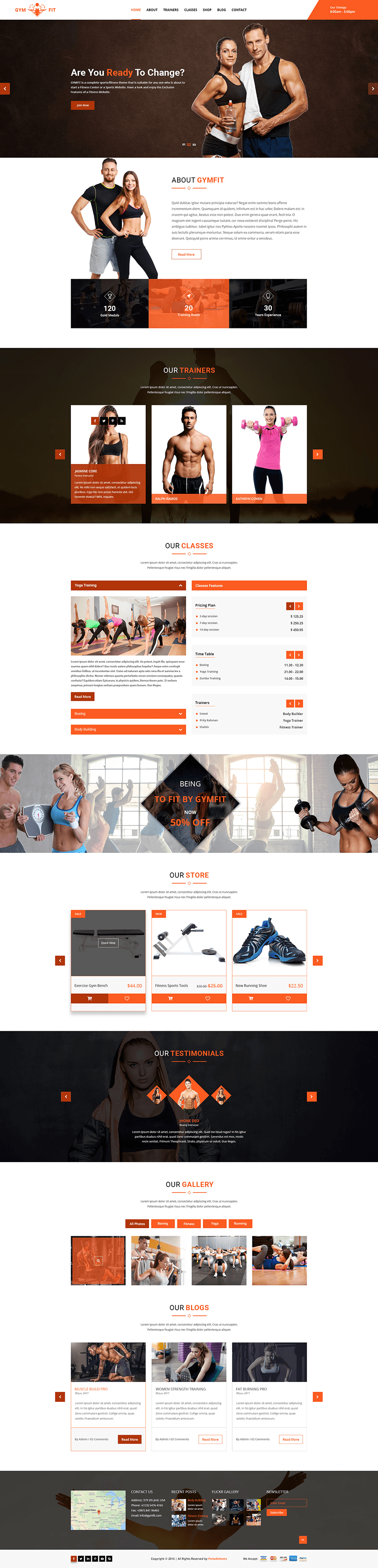 thiết kế website phòng tập Gym