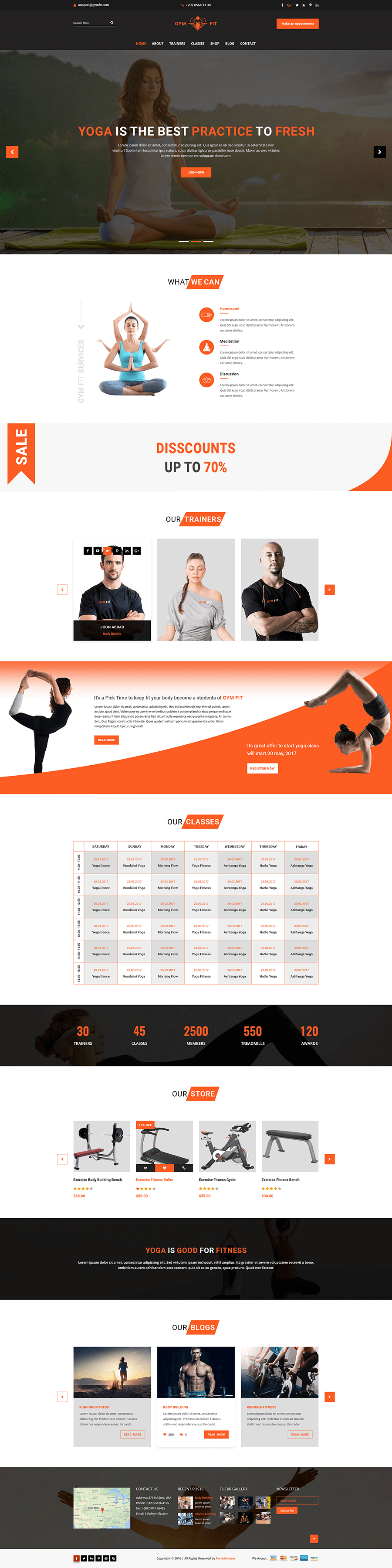 Thiết kế website phòng tập yoga