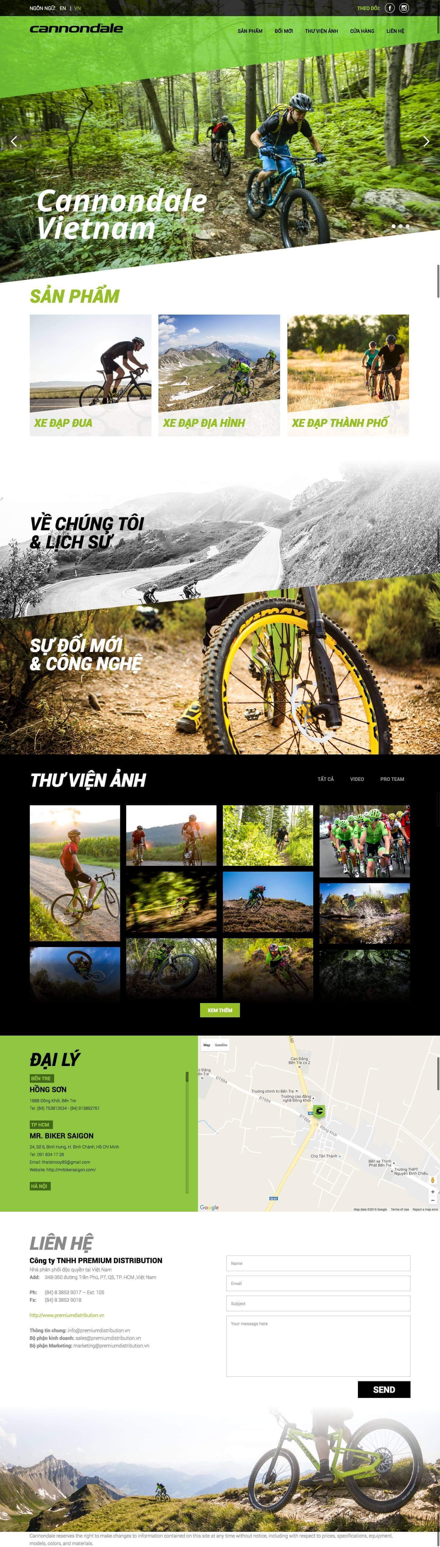 Thiết kế website giới thiệu thương xe đạp tại Việt Nam