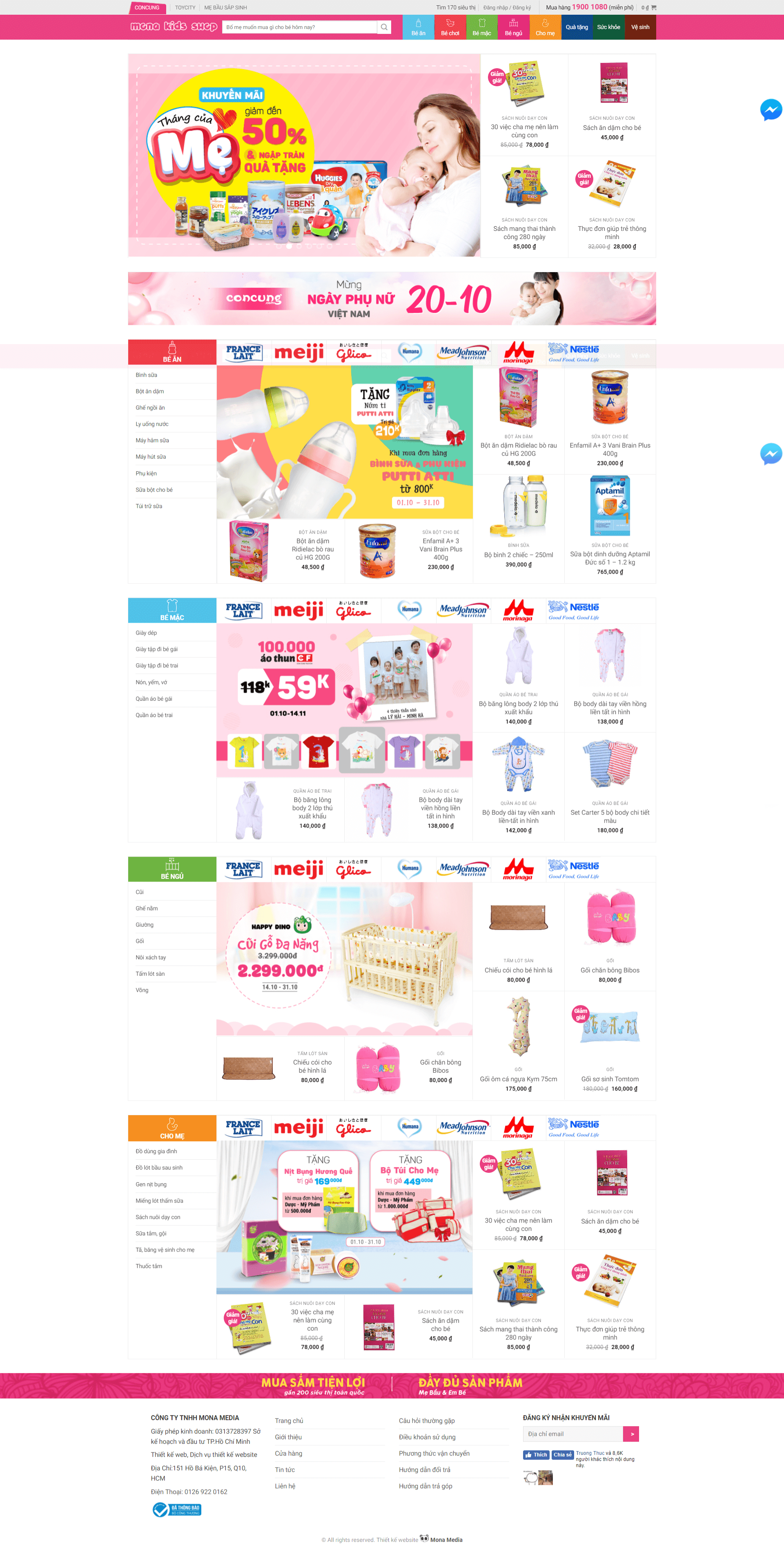 Mẫu website bán sản phẩm trẻ em