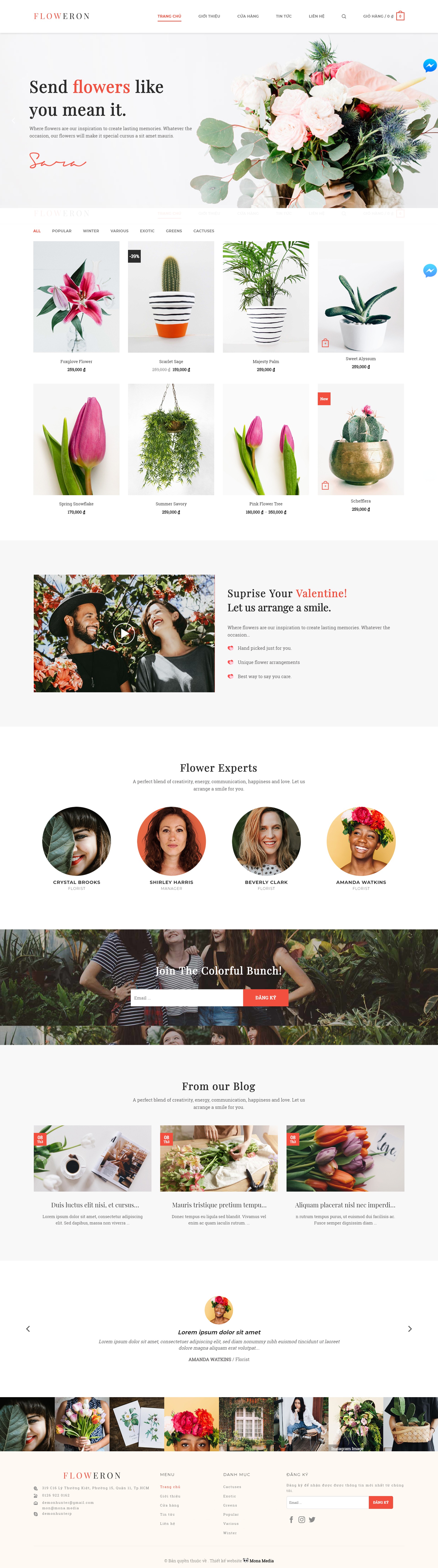 Mẫu website bán hoa cây cảnh