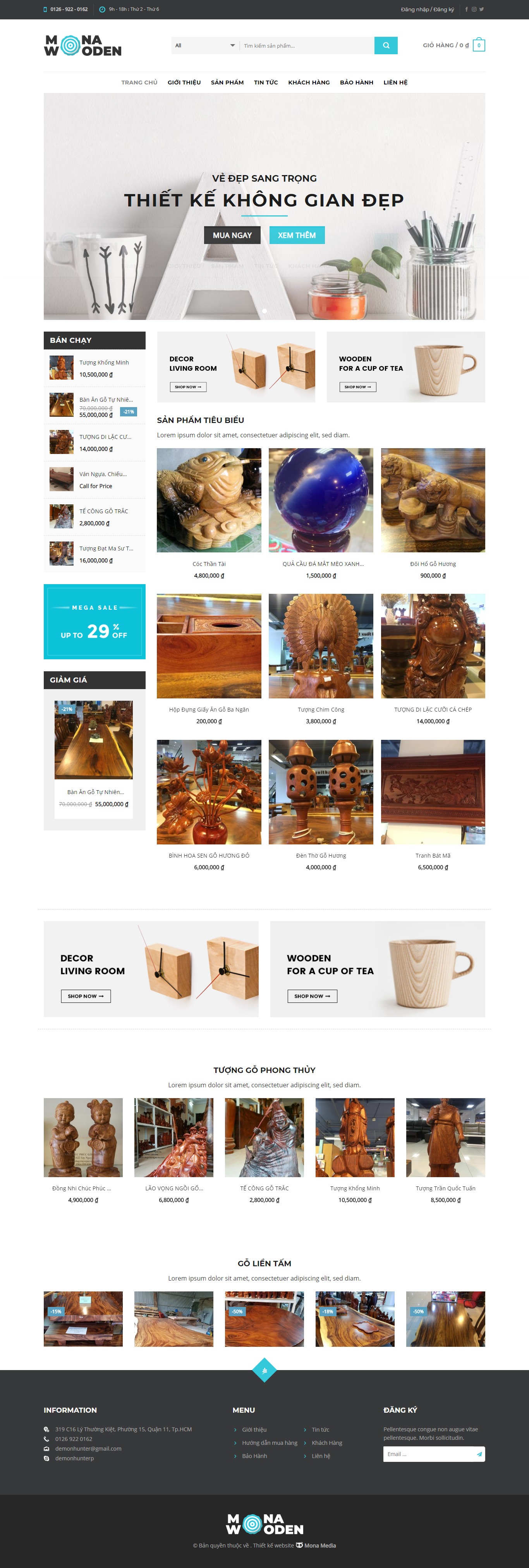 Mẫu website bán đồ gỗ