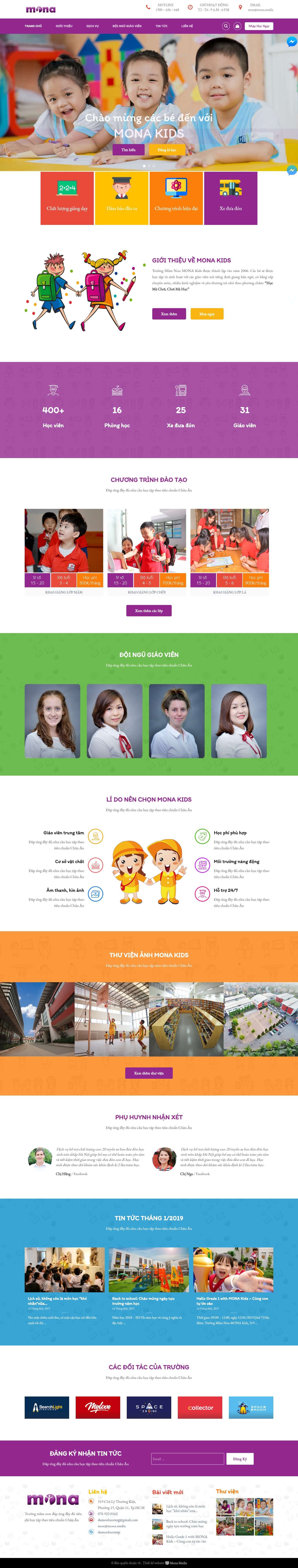 Bản mẫu thiết kế website trường học.
