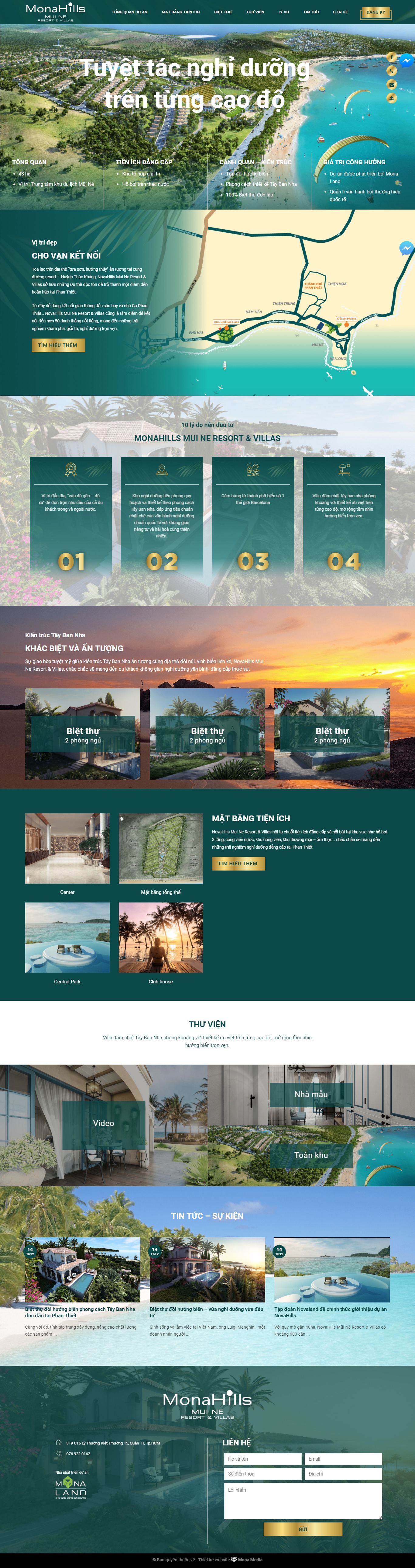 Mẫu landing page giới thiệu resort – villa giao diện 