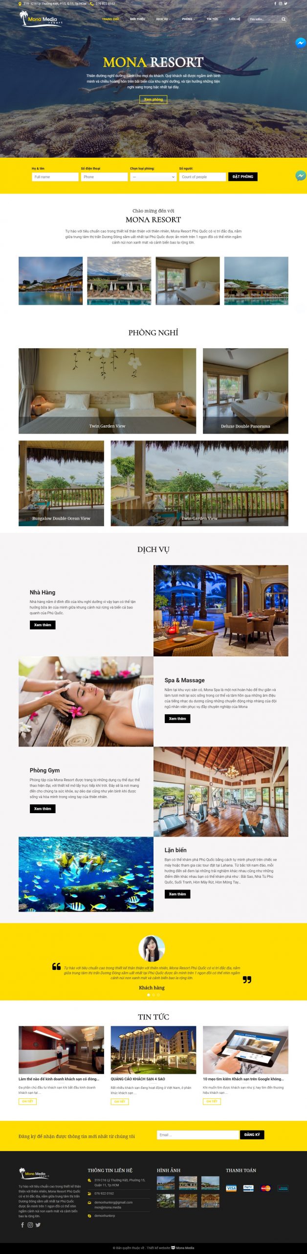 Mẫu Website Hotel - khách Sạn 5 Sao Giao Diện Sang Trọng