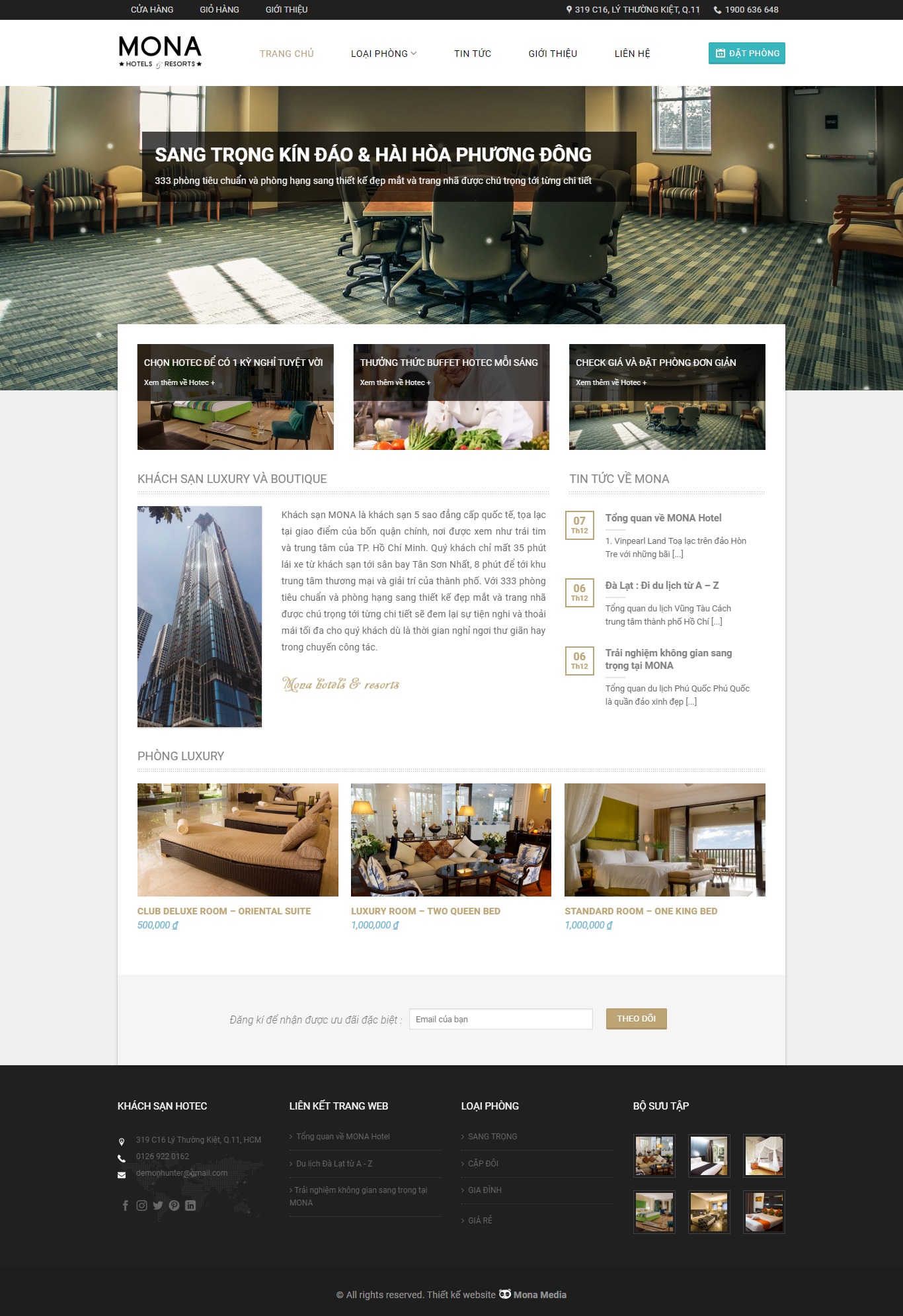 Mẫu Website Giới Thiệu Hotel Và Resort Bắt Mắt