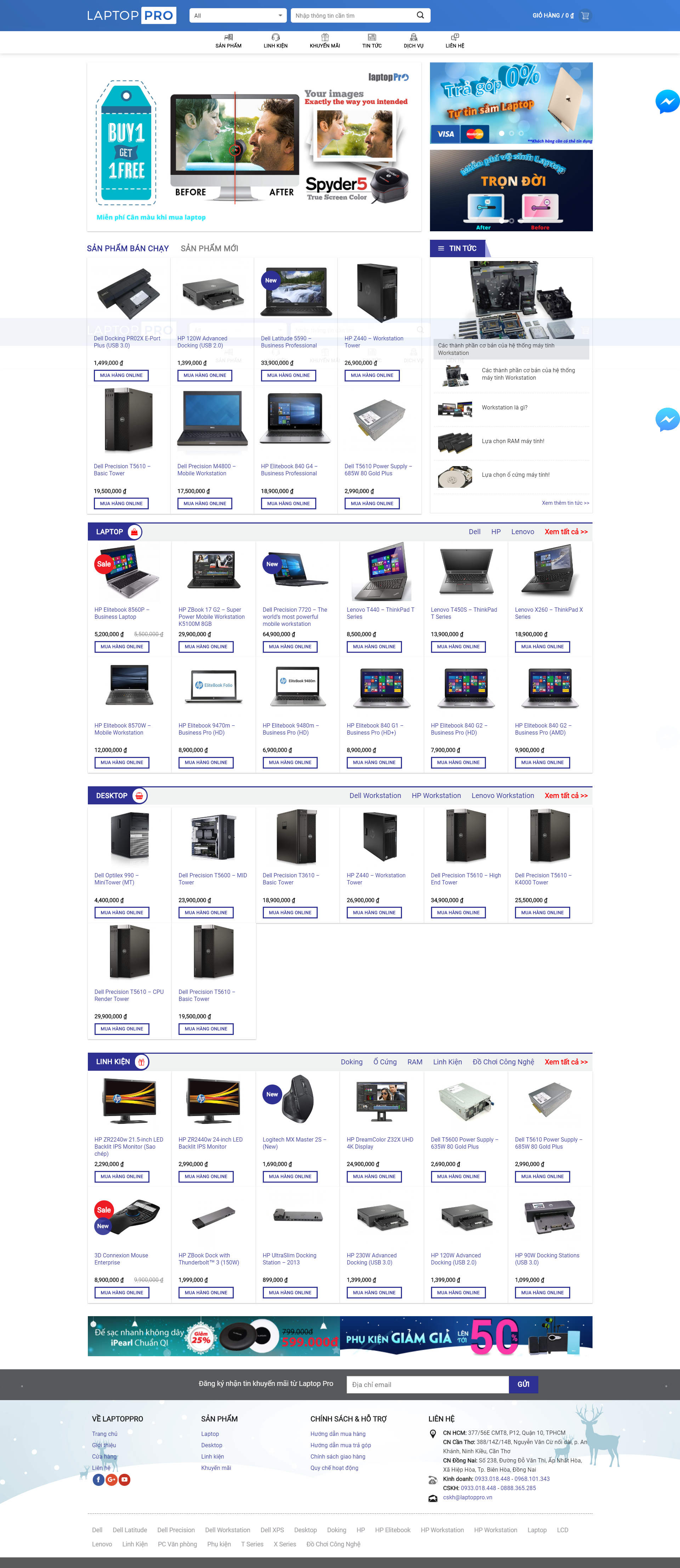 Mẫu website bán hàng điện tử – laptop giao diện 