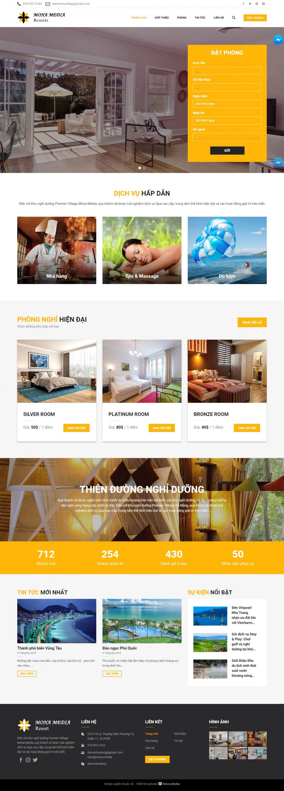 Mẫu Website Đặt Phòng Resort Sang Trọng