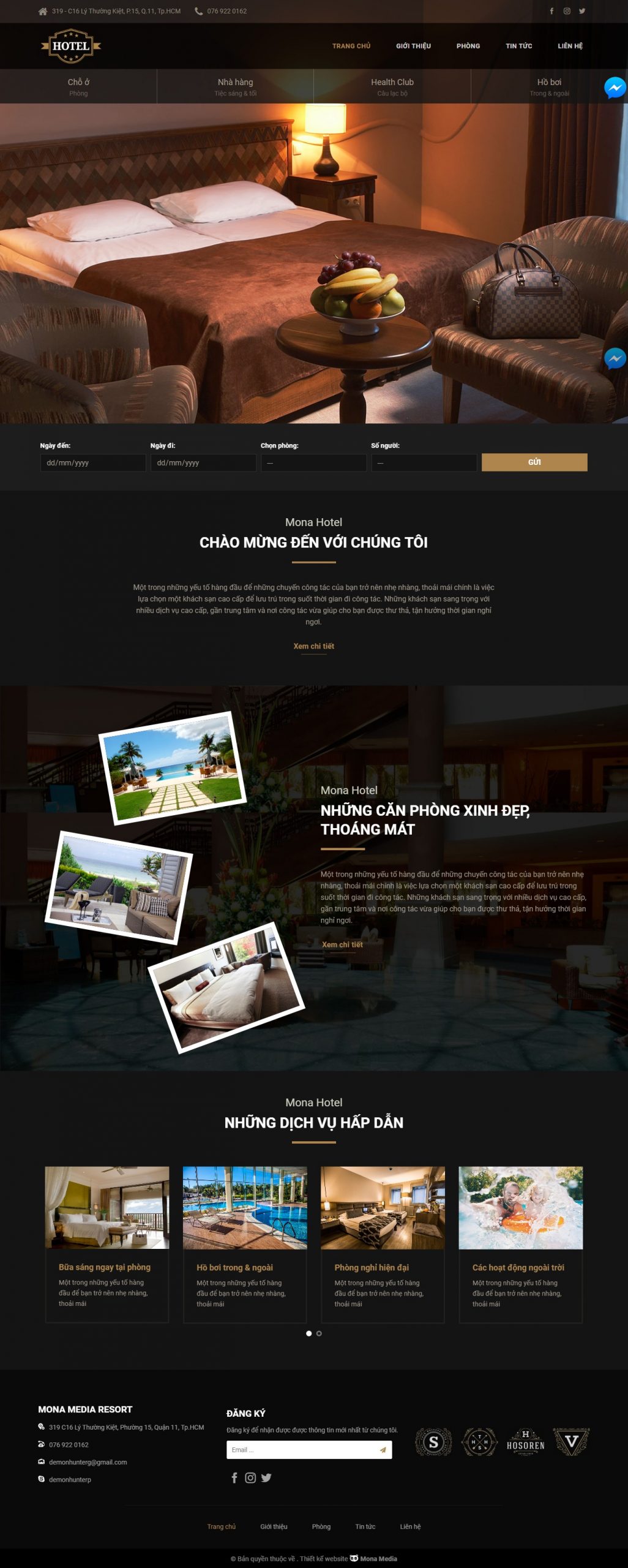 Mẫu Website Giới Thiệu Khách Sạn Chuyên Nghiệp