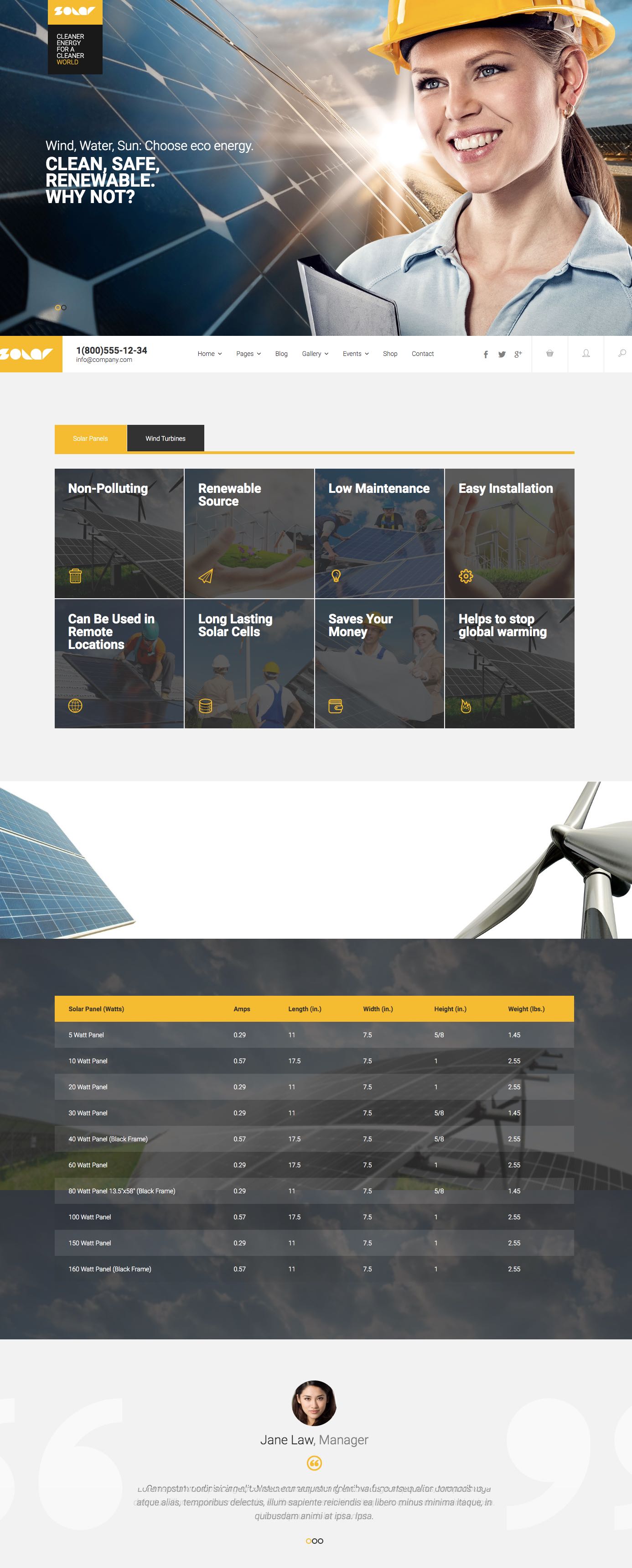 Mẫu website năng lượng mặt trời