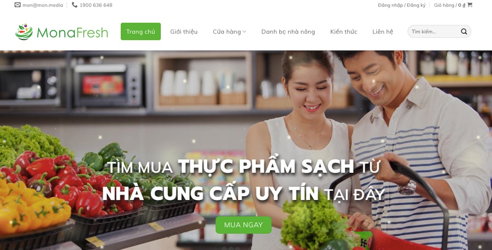 Dự án website cà mau tại Mona Media