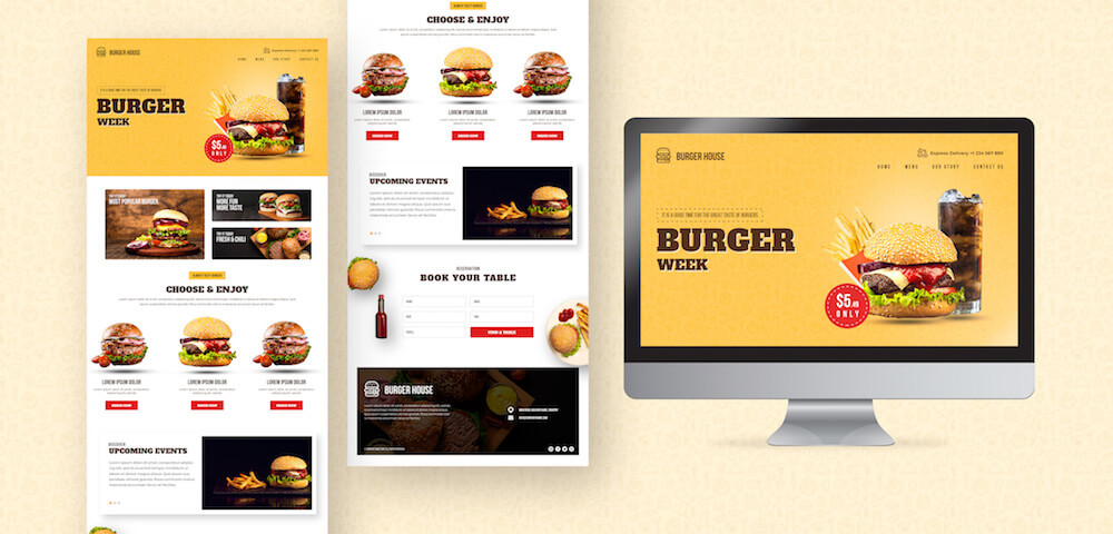 Restaurant website design package at Mona Media