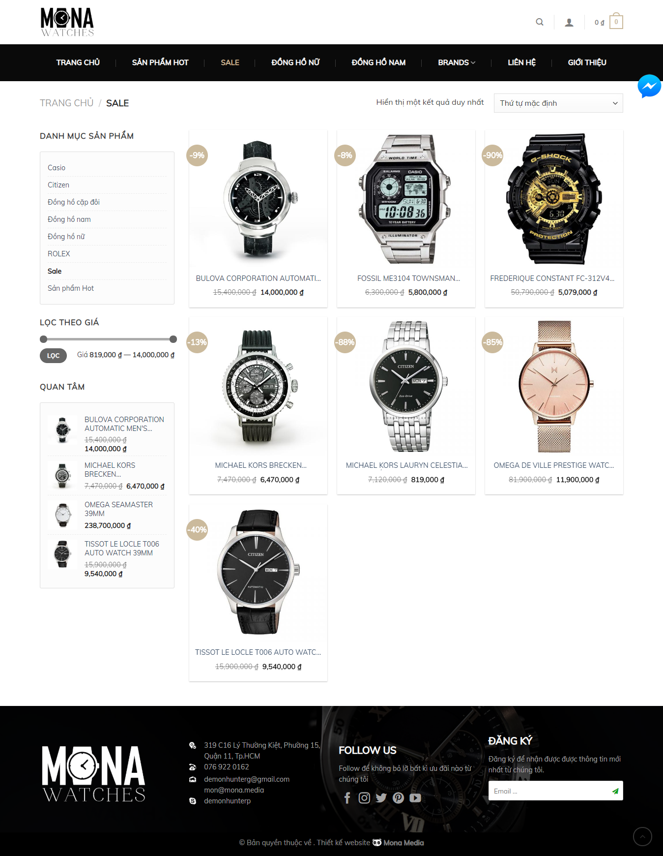 Mẫu website bán đồng hồ sang trọng