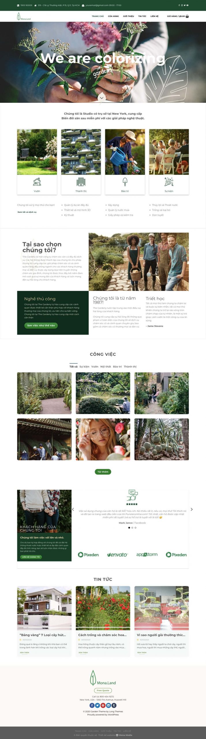 Mẫu Website Giới Thiệu Dịch Vụ Làm Vườn, Cây Xanh