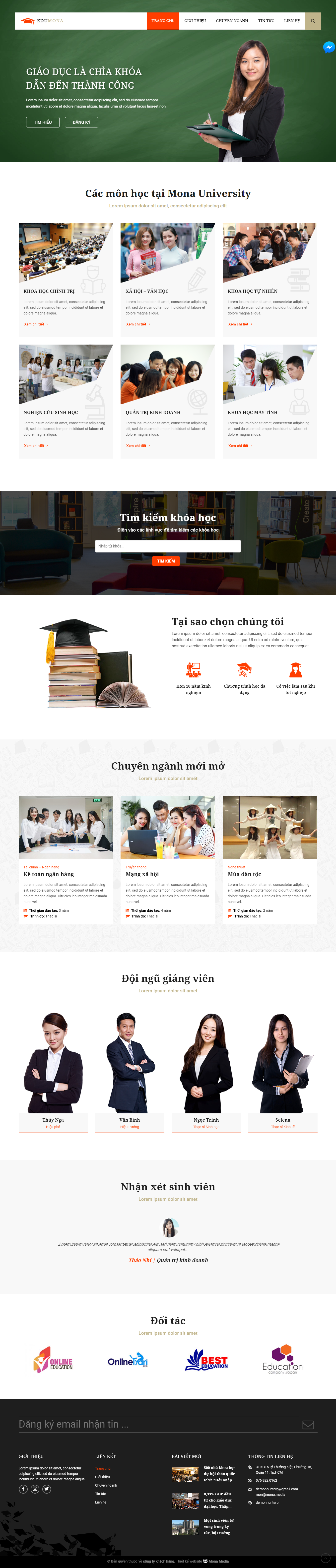 Mẫu website giới thiệu trường đại học cao đẳng trường nghề đơn giản