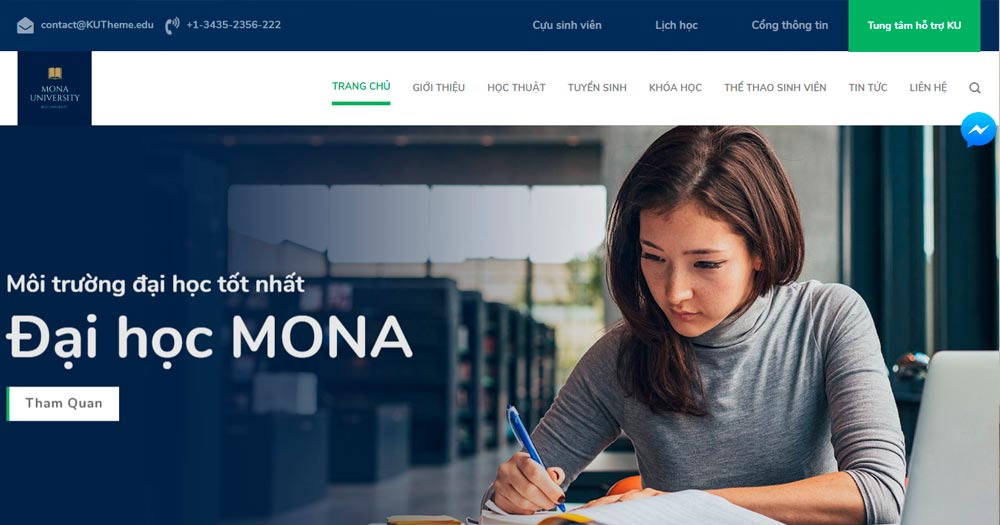 Website trung tâm ngoại ngữ