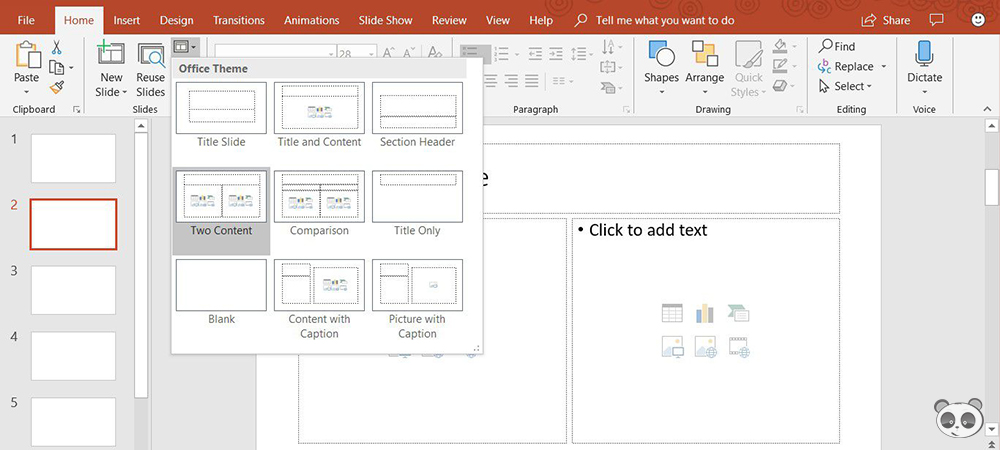 Chọn kiểu dàn trang (layout) cho slide để bài giảng điện tử sinh động hơn