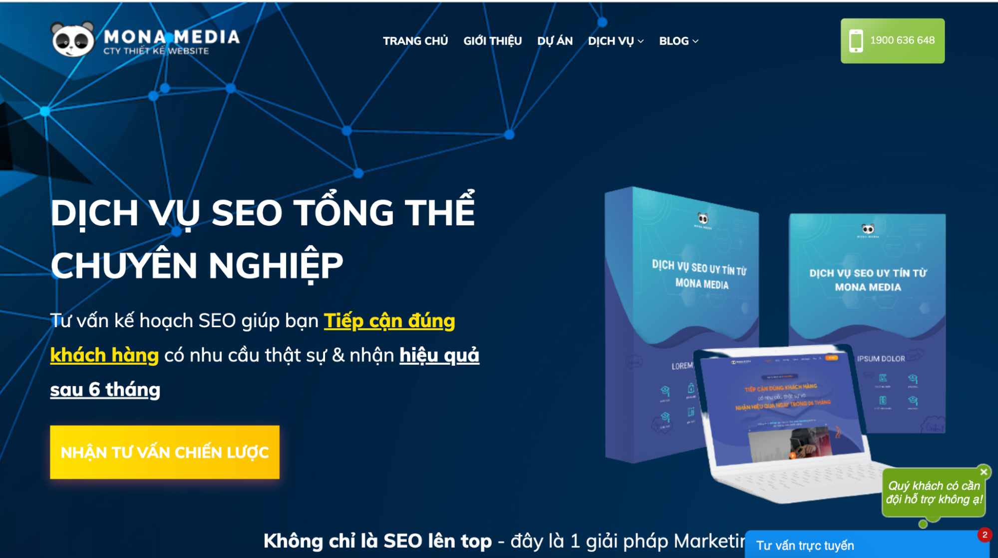 Đoạn CTA dịch vụ SEO của Mona 