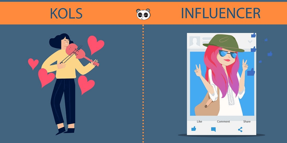 điểm khác biệt giữa influencer và kol là gì