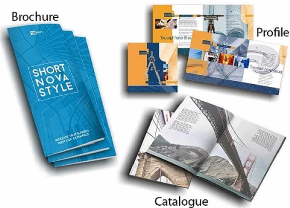 So sánh các ấn phẩm quảng cáo Brochure - catalogue - profile
