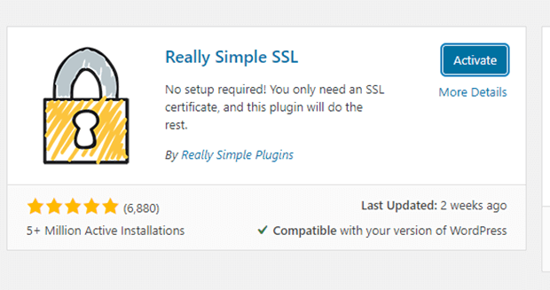 giao diện cài đặt Really Simple SSL