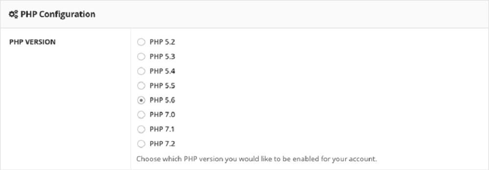 Đổi PHP version