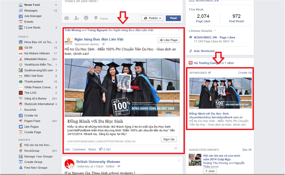 Facebook ads click to web