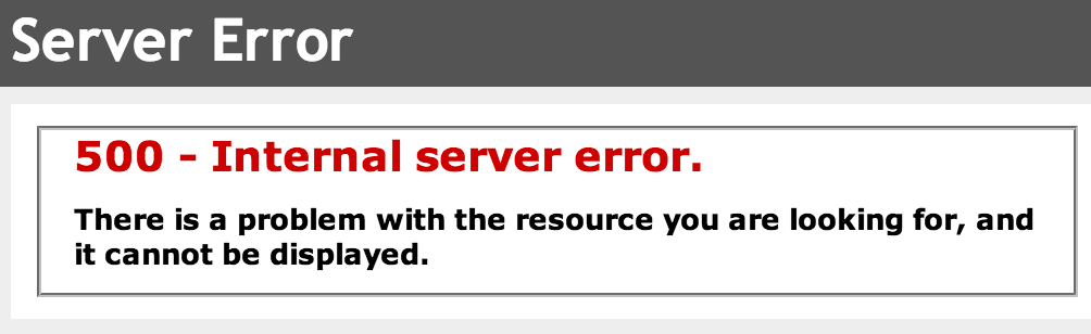 Website bị lỗi Internal Server Errors