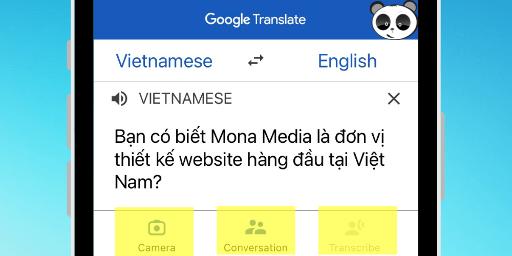 Các loại hình dịch thuật Google Dịch