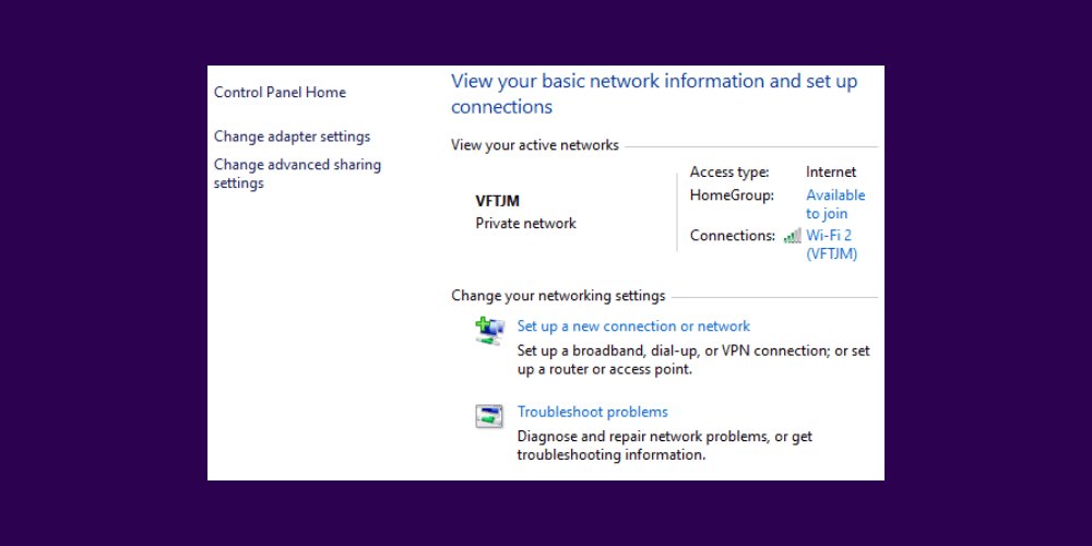 Khi cửa sổ Network and Sharing Center xuất hiện, bạn nhấp vào loại kết nối mạng đang sử dụng => Nhấp vào Properties trong cửa sổ mới.